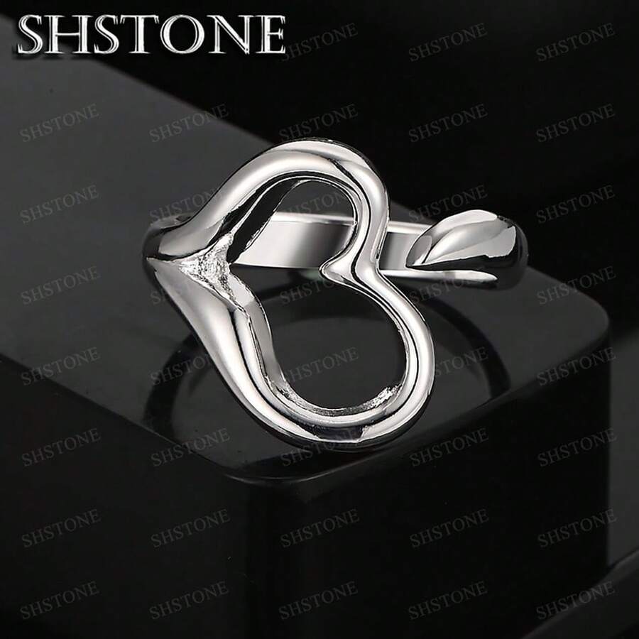 925 Sterling Silver Open Ring 18K Gold Heart Rings For Women Party Wedding Engagement Fashion Fine Jewelry Luxury Gifts