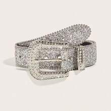 A Stylish Women's Denim Belt With A Diamond Design, Perfect For Y2K Punk Subculture And Millennials, And Embellished With Rhinestones For Added Versatility. - Nhiều màu - Xem 6