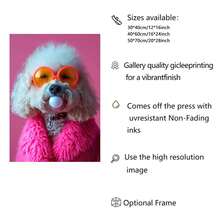 3pcs Dog Colorful Bubble Gum Fashion Glasses Poster Prints, Samoyed, French Bulldog, Corgi Canvas Wall Art, Home Decor - Multicolor - View 11
