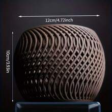 Chậu hoa Mirage, Chậu cây cảnh tối giản hiện đại, Khay cắm hoa, Thiết kế thoáng khí, Thiết kế đan lát, Chậu hoa trang trí nhà cửa kèm khay. - Cà phê nâu - Xem 6