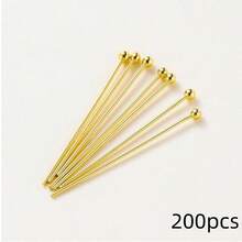100/200个20/40毫米不锈钢平头针，镀金/镀银球头针，适用于制作吊坠首饰