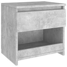 vidaXL Nachttische, 2er-Set, Beton-Grau, 40 x 30 x 39 cm, Spanplatte - Schwarz - Übersicht 6
