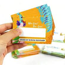 Quixorblex 100 piezas Tarjetas de raspar con diseño de loro DIY, tarjetas en blanco para mensajes manuscritos, recompensas portátiles para el aula, juegos de sorteo, suministros para fiestas y escuelas - Multicolor - Ver 7