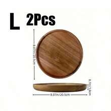 1pc/2pcs Wooden Breakfast Tray, Bathroom Tray, Round Serving Platter, Cheese Board, Decorative Kitchen Tray, Dining Service Platter