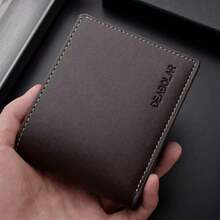 男士复古商务休闲真皮多卡钱包，便携式竖款卡包，带集成式钞票夹 - 彩色 - 查看 6