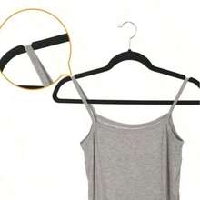 高级天鹅绒衣架，防滑薄绒毛衣架，结实耐用的衣物衣架，重型外套和西装衣架，适用于衣柜的耐用西装衣架，理想的衣柜用品 1个 - 彩色 - 查看 4