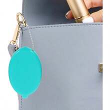 4 Piezas Monedero Ovalado con Cadena PVC, Monedero de Bolsillo Pequeo, Estuche Porta Monedas para Viaje, Posavasos para Llaves, Accesorios de Dinero Billetera con Llavero - inicial - Ver 7