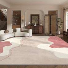 1pc Modern Chic Style Beige Wavy Pattern Rug. Velvet Fabric Weighs Approx. 850g, Thickness Approx. 0.6cm. Durable, Anti-Slip, Easy To Clean Rug. Available In Multiple Sizes. Suitable For Kitchen, Living Room, Dining Room, Bedroom, Balcony, Bathroom, Study And More. An Ideal Choice For Home Decor. - Multicolor - View 7