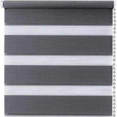 Zebra Dual Roller Shades Light Control Easy Fix Window Blinds Living Room Bedroom