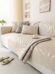 1pc Comfortable Chenille Sofa Cushion Cover, All Season Modern Simple Non-Slip Sofa Seat Pad, Dust-Proof And Washable Sofa Slipcover, Soft And Colorfast, Pet-Friendly Protector Fit For Bedroom, Office, Living Room Combination Furniture, L-Shaped Sofa And 1/2/3/4 Seat Sofa - Beige - View 6