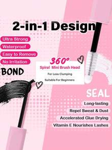 MEM 168片D型卷翘自然睫毛嫁接套装,168片睫毛簇套装,9-12毫米精致睫毛嫁接,包含胶水、封口胶和睫毛嫁接镊子,可在家DIY嫁接 - 黑色 - 查看 7