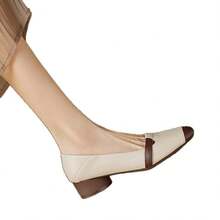 Zapatos de Mujer Versátiles de Suela Suave Cómodos Casuales Transpirables Adelgazantes Zapatos de Tacón Grueso Mary Jane de Cuero Primavera 2025 - Negro - Ver 7