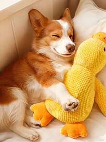 1 Set Of Soft Duck Plush Toys That Can Bark, Yellow/Green/Pink,Companion Animals Cats And Dogs, Helping Dogsplay And Consume Energy, Suitable Small And Mediumsized Pets (Large Pets May Bite People, So It Is Not Recommended Large Pets), Pet XS06 - Multicolor - 查看 6