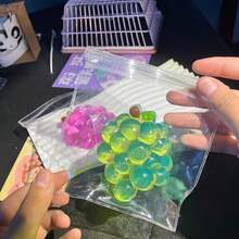 新款高品质水晶葡萄挤压玩具，透明减压玩具，吊坠及桌面装饰，紫色葡萄办公指尖玩具 - 彩色 - 查看 4