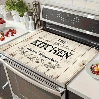 (¡¡¡Caliente!!!) 1 pieza Almohadilla protectora plana para cocina, la cocina es el hogar del arte, y la cubierta antideslizante y resistente al calor de goma para utensilios de cocina es adecuada para cocinas de inducción, cocinas de vidrio y almohadillas multiusos resistentes a los arañazos, y se puede usar como la mejor opción para hornos, lavadoras, secadoras y decoración de cocina.