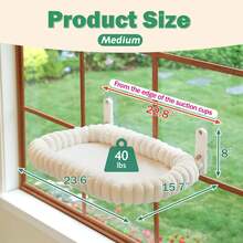 Foldable Cat Window Perch - Cordless, Ultra Soft Machine Washable Bed With 4-Sided Bolster, Metal Frame - Window Hammock For Large Cats And Kittens - one-size - View 2