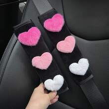 1 件/2 件装柔软心形汽车安全带垫 - 舒适防滑安全垫，提升驾驶体验