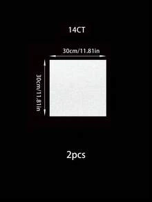 2 piezas de tela a cuadros blancos, 2 piezas de tela blanca para punto de cruz de 11ct/14ct, 25*25cm/30*30cm - Blanco - Ver 10