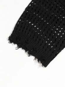 Áo sweatshirt tay ngắn cổ tròn in chữ khoét rỗng dáng rộng thoải mái hiệu ANDREILEE, phong cách thể thao năng động mùa xuân hè dành cho cả nam và nữ, phù hợp cho sinh viên. - màu đen - Xem 4