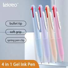 Multi-Color Ballpoint Pens 4-In-1 Colored Pens 0.7 Medium Fine Point Ballpoint Gift Pens For Planner Journaling Assorted Ink 6-Count - 灰白鼠尾草綠粉藍 - 查看 2