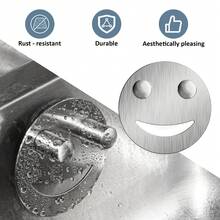 Stainless Steel Smiling Face Sponge Holder, Silver Sink Organizer Rack With Suction Cup, Suitable For Kitchen, RV, Apartment Kitchen Accessories Decor - Multicolor - View 5