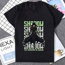 The Eminence In Shadow Cool Printed Anime T-Shirt Cotton Fashion Harajuku Style Man T Shirt Casual Loose Streetwear Unisex Tees Oversized T Shirt Men Plus Size Women Clothes Men Graphic T Shirt - 黑色 - 查看 1
