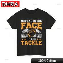 Classic Rugby T-Shirt No Fear In The Face Shirt Sportswear For Players Printed Retro Bold Tshirts Aesthetic Chic Cute Clothing - 黑色 - 查看 1