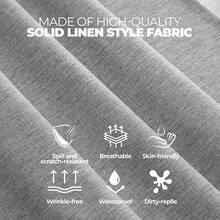 Faux Linen Soft Rectangle Tablecloth For Kitchen Dining Room,Outdoor Coffee Wrinkle-Free Washable Table Cloth Covers For Wedding, Picnics, Party(Oblong, 60 X 84 Inch (6-8 Seats), Cool Grey),CoolGrey84inchx60inchRectangular - Abu-abu Muda 84 inci x 60 inci Persegi Panjang - View 5