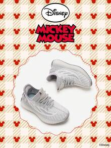 Disney 1 Pair Official Collaboration  Children's Sports Shoes, Suitable For Daily, Holiday, Sports And Outdoor Activities. Comfortable, Fit Foot Shape, Non-Slip, Breathable. (Boys' Sports Shoes, Boys' Sneakers, Children's Sports Shoes, Girls' Sports Shoes, Girls' Sneakers) - Grey - View 2