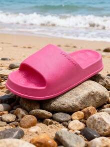 女士EVA时尚纯色防滑平底休闲拖鞋，适合春夏穿着