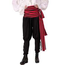 ThePirateDressing Pirate Medieval Renaissance Halloween Costume Large Sash,Black-Red(1OO%CottonFabric) - 黑紅(100%棉布) - 查看 6