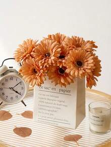 12/4支/1支（26厘米/10.2英寸）仿真非洲雏菊，非洲雏菊丝绸花，仿真非洲菊，假向日葵，散装仿真花束，适用于婚礼新娘捧花、派对、家居厨房装饰，也适合家居装饰、办公室派对等场合。 - 彩色 - 查看 4