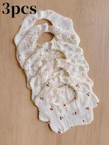 5条装婴儿围兜，柔软棉纱口水巾，防水婴儿拍嗝巾，新生儿喂养围巾