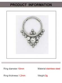 Hypoallergenic 316L Surgical Steel Nose Ring Septum Jewelry - 16G Hoop Earrings, Inlaid With CZ Zirconia, Suitable For Ear Cartilage/Helix Piercings | Unisex Body Jewelry Gift Set (Silver/18K Gold Plated), Women's Nose Rings, Nose Piercings, Septum Jewelry, Fake Piercings, Nose Studs, Imitation Piercings