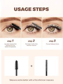 Pudaier Glossy Mascara - Waterproof, Smudge-Proof, Pearl Finish, Volumizing & Lengthening, 12-Hour Long Lasting - #02 - View 7