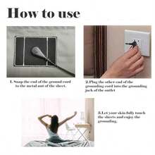 Grounding Sheet Grounding Flat Sheet With Silver Fiber Grounded Bed Sheet Earth Sheet For Improved Sleep And Stress Relief 27x52 In - Gray - 查看 6