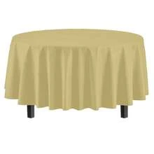 12 piezas Mantel de plástico premium de 84 pulgadas de diámetro - Amarillo claro - Amarillo claro - Ver 3