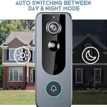1pc Smart Video Doorbell, Supports Wi-Fi Connection, Features Night Vision, Two-Way Audio, Family Sharing, And Voice Intercom, Full-Color HD Night Vision Doorbell, USB Powered - Multicolor - View 8