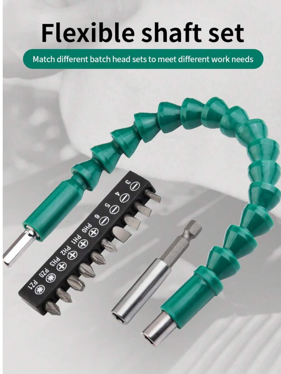 Multifunctional Swivel Flexible Shaft Set: Screwdriver Flexible Shaft Socket Bits, Connecting Shaft, Multi-Angle Drill Corner Adapter, Hex Shank Bit Extension Rod, Universal Flexible Drill Bit Extension, Suitable For Precision Drilling Angle Connecting Rod, Fits Any Drill Bit - No External Power Required, Tool Accessories, Drill Bit Extender, Swivel Ratchet Bits - Multicolor - View 1
