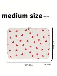 学生笔记本电脑包，适用于 11 英寸/13 英寸/15 英寸笔记本电脑，红色爱心印花，休闲男女通用保护套，小型文件袋，笔记本电脑包，便携式电脑包，11/13/15 英寸便携式台式电脑套，适合女生、青少年、大学生，也适用于平板电脑包，笔记本电脑包，笔记本电脑套，笔记本电脑保护套，电脑包，防水旅行必备品 - 紅色 - 查看 12