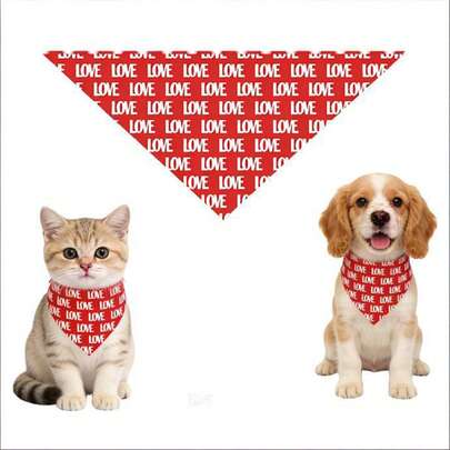 Pet Valentines Day Costumes Glitter Heart Bow Tie Hat And Bandana 3 Piece Set For Dogs Cats Holiday Accessories