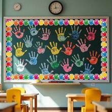 Classroom Border Decor Bulletin Board Stickers, Containing Elements Such As Planets, Green Clovers, Landmarks, Rainbows, Suitable For Back To School Classroom Blackboard, Bulletin Board, Desks, Study Area, Walls And Windows Decoration, Also Can Be Used For Gift Packaging And Party Arrangement, Creating A Warm And Joyful Atmosphere. - Announcement Border Sticker - View 6