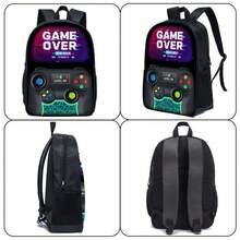 3PCS Boys Backpack Kid 16.5-Inch School Bookbag With Handbag And Pencil Case For Primary Elementary High School University - Neon Game 4 - View 3