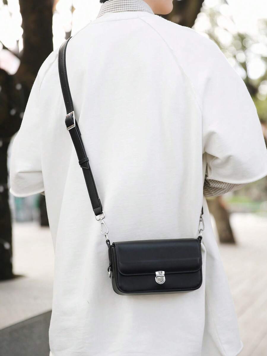 peach tree Men's Box Bag, Crossbody Bag, Shoulder Bag, Small Square Bag, Flap Cover, Business PU Waterproof Wallet Valentine'S Day Phone Bag - Multicolor - View 1