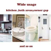 100-4000mm Bathroom Accessories Floor Tile Self-Adhesive Sealant Tape, 1000mm/Roll, Toilet And Kitchen Caulk Tape, Self-Adhesive Bathtub And Wall Sealant Tape, Caulk, Sealant Tape For Sink, Bathroom, Toilet, Bathtub Floor And Wall Edge Protection Caulking - White - View 4