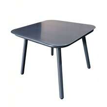 Gartenmöbel-Set, 1 Tisch und 2 Stühle, Möbelset, Terrassenmöbel, Schwarz, Metallmaterial, Geeignet für Balkon, Außenbereich und Freiluftbereiche - Grau - Übersicht 3