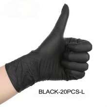 100pc Disposable Nitrile Black 3.5-Mil Latex Free Tattto Nail Hair Salon Cleaning Gloves - 黑色 - 查看 12