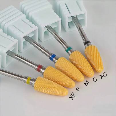 1PC Or 5PCS Corn-Shaped Ceramic Nail Drill Bits – Fast Cuticle Remover, Compatible With Electric Nail Files And Cuticle Cleaning Tools, Durable & Long-Lasting