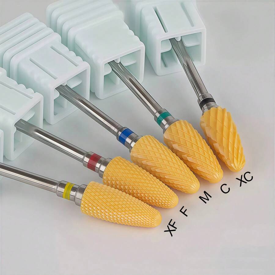 1PC Or 5PCS Corn-Shaped Ceramic Nail Drill Bits – Fast Cuticle Remover, Compatible With Electric Nail Files And Cuticle Cleaning Tools, Durable & Long-Lasting - Multicolor - View 1