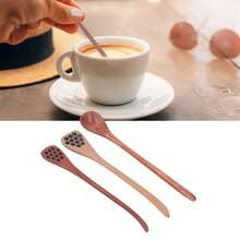 Set Of Three Elegant Long-Handled Wooden Honey Spoons – Handcrafted Spoons For Stirring Coffee And Tea, Perfect For Weddings, Hen Parties, Housewarmings, And Cooking. A Unique Party Favor.